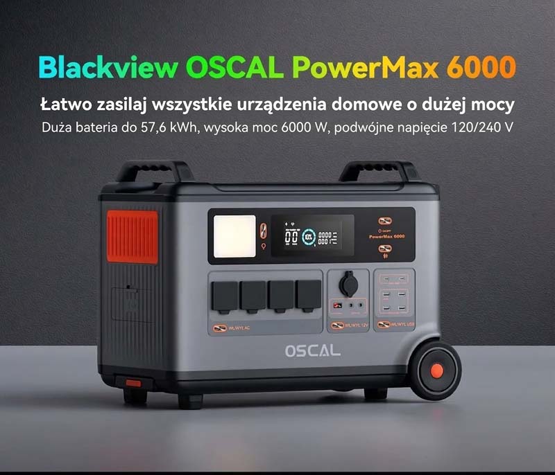 Oscal-power-max-6000-przenosna-stacja-zasilania-magazyn-energii-tanio Oscal PowerMax 6000